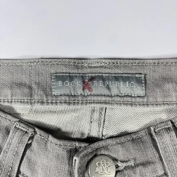 Rock & Republic Womens Hamburg Jeans Gray Denim Size 0 - Picture 2 of 15